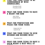 Parenting teenagers can be challenging! There are some things you can do to build the relationship. One is to pray for your teens. Here are some beautiful scriptures you can use to lift up your kids and grandkids. #prayers #prayingforteens #prayforteens #prayerideas