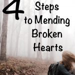 There are some moments in our lives when everything falls apart. We are shattered, wounded, and broken. Here are 4 powerful steps to mending broken hearts. #brokenheart #mendingbrokenhearts