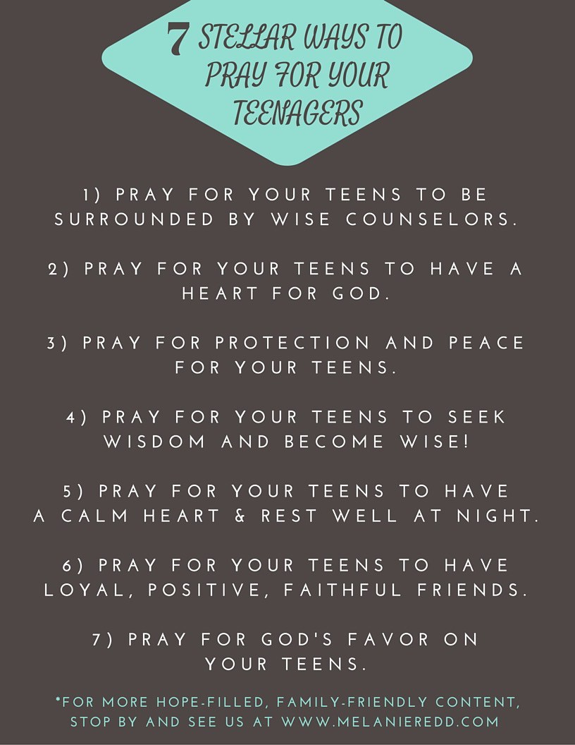 Praying for Teens Free Printable