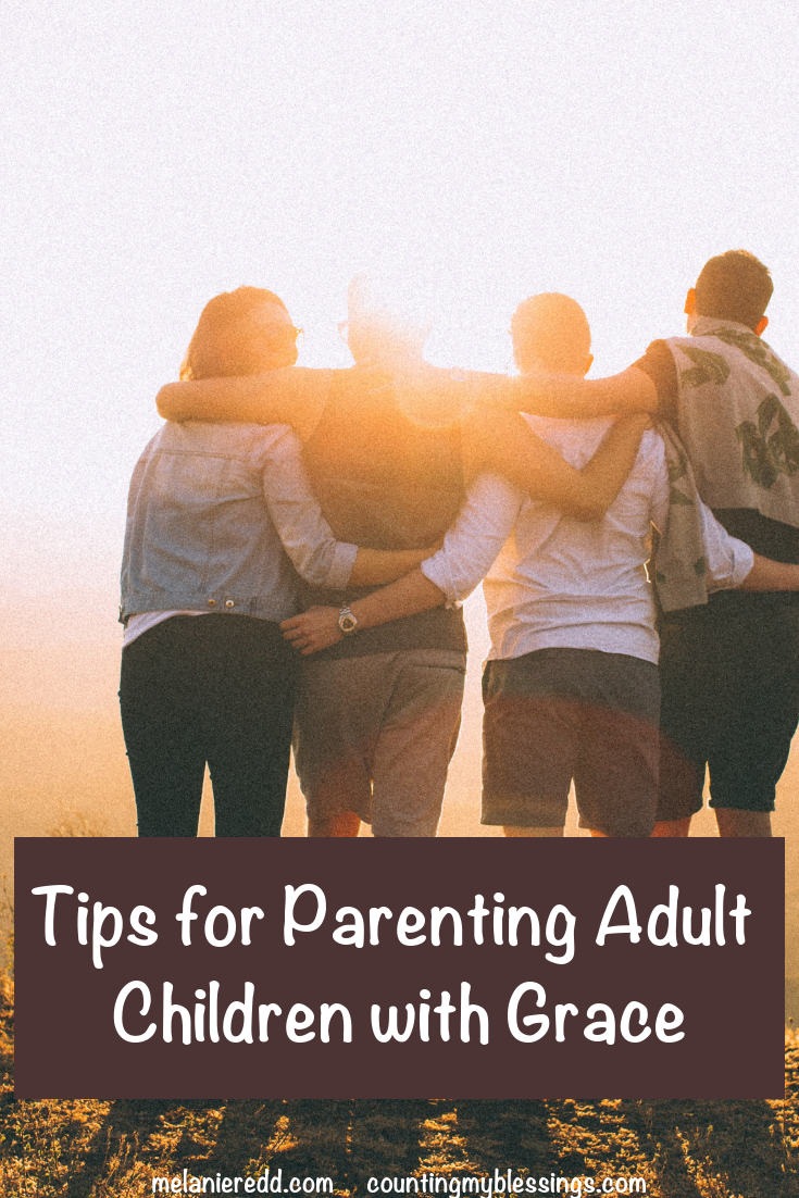 Parenting our kids when they get to be adults can be a challenge. Transitions are necessary. Here are Tips for Parenting Adult Children with Grace. #parentingadults #adultchildren #parenting