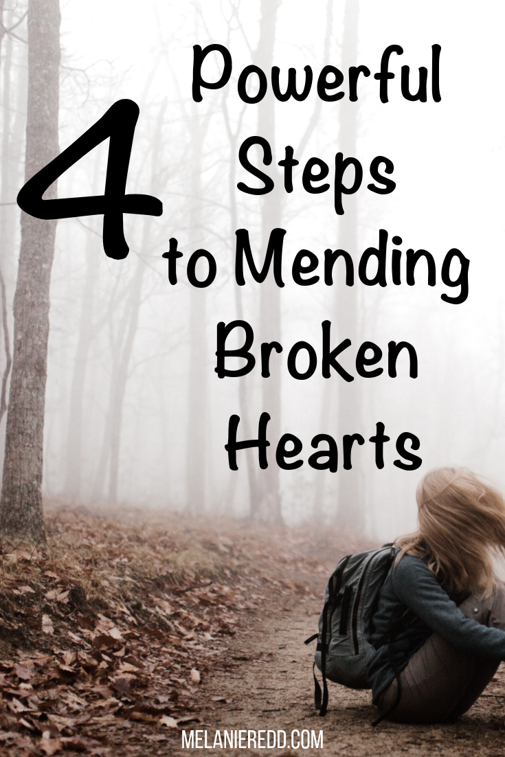 There are some moments in our lives when everything falls apart. We are shattered, wounded, and broken. Here are 4 powerful steps to mending broken hearts. #brokenheart #mendingbrokenhearts