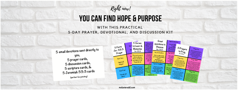 Find HOPE & PURPOSE - starting today! Grab your free copy of this practical and encouraging 5-day prayer, devotional, and discussion series created just for you by the Ministry of Hope! (There is a wonderful set of prayer, discussion, and verse cards included as well!) #purpose #hope #findinghope #findingpurpose #encouragement
