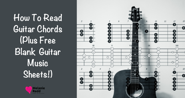 This free guitar lesson will teach you how to read guitar chords. Plus, you'll get a link to download blank guitar sheet music.